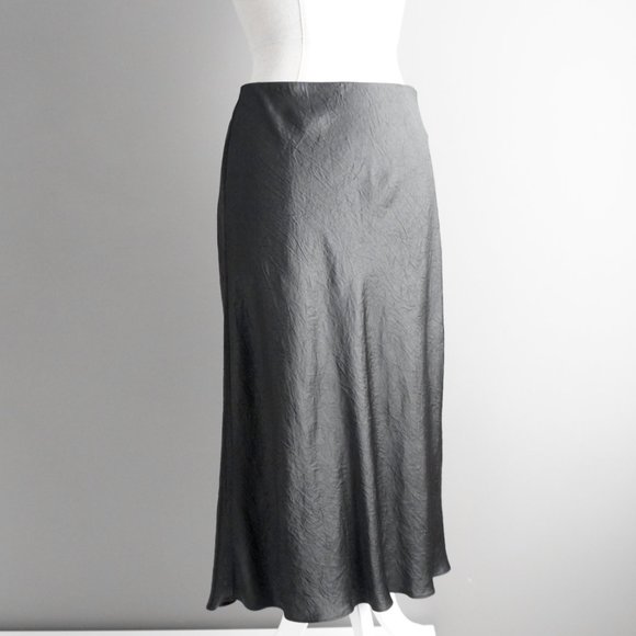 Aritzia Babaton Black Satin Slip Midi Skirt Size 12 - Picture 11 of 16